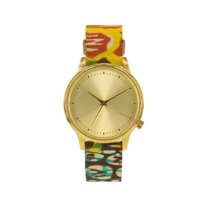 Komono Estelle Vlisco Womens Stainless Steel Case Multi Leather Gold Watch - KOM-W2851