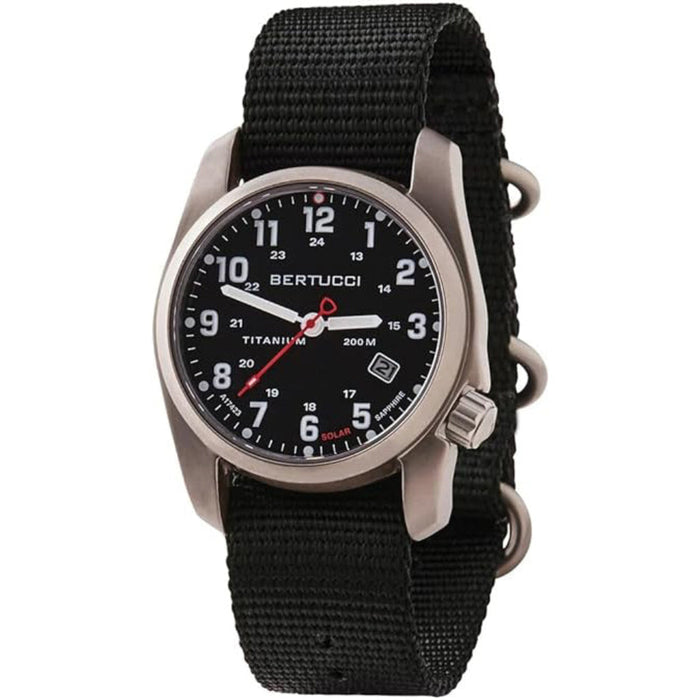 Bertucci Men's Black Dial Nylon Band A-2TS Solar Watch - 12800