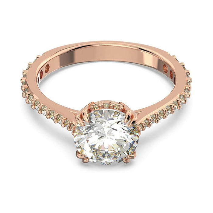 Swarovski Women's  White Crystals On A Rose Gold-Tone Finish Setting Size 8 Stilla Ring - 5642645