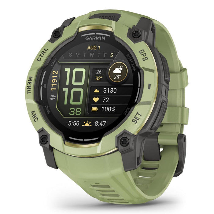 Garmin Unisex Fern Green With Fern Green Band 50 MM AMOLED Display Built-in Flashlight Alpine Rush Collection Limited Edition Color Instinct® 3 Rugged Outdoor GPS Smartwatch - 010-03020-02