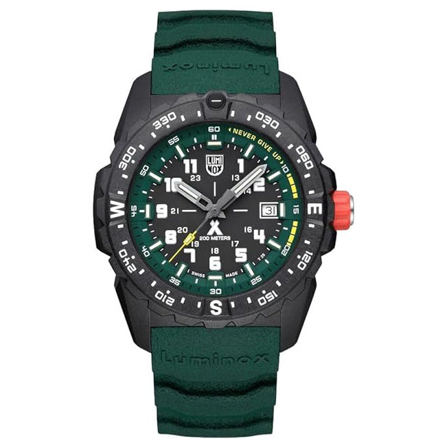 Luminox Unisex Black Dial Green Rubber Band Bear Grylls Survival Mountain 3730 Series Swiss Quartz Watch - XB.3735