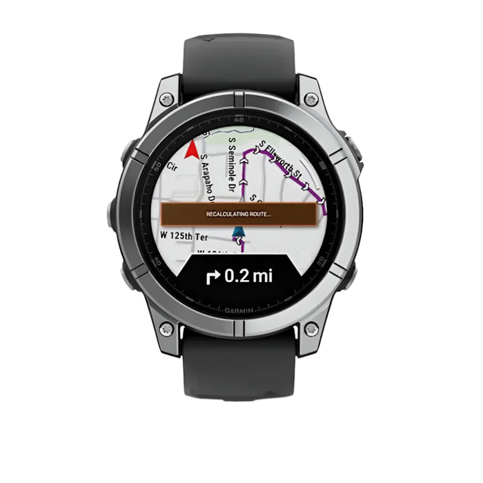 Garmin fēnix E Unisex Stainless Steel with Black Band Amoled Long-Lasting Battery Life 47 Millimeters Premium Multisport GPS Smartwatch - 010-03025-02
