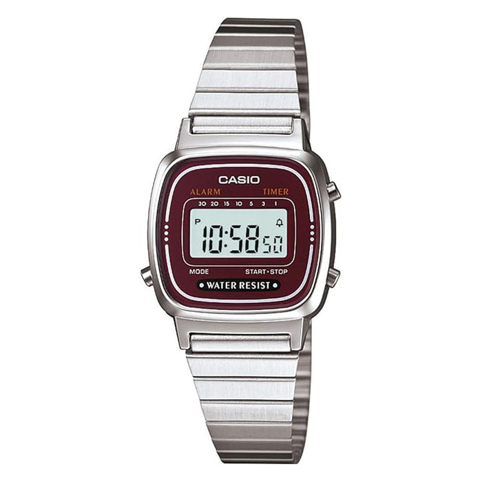 Casio Women's Silver dial Silver Band Digital Quartz Watch - LA670WA-2DF