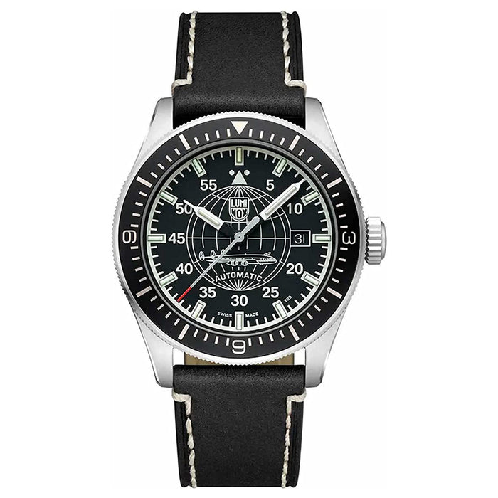 Luminox Men's Black Dial Leather Band Constellation Automatic Watch -XA.9601