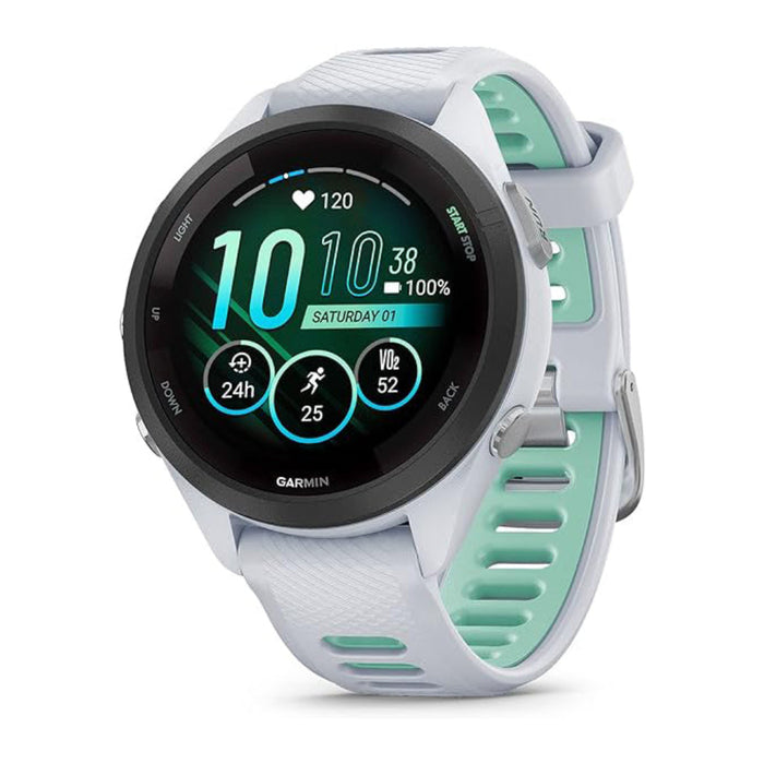 Garmin Whitestone Neo Tropic 42 mm Colorful Amoled Display Training Metrics Recovery Insights Forerunner 265S Running Smartwatch - 010-02810-04