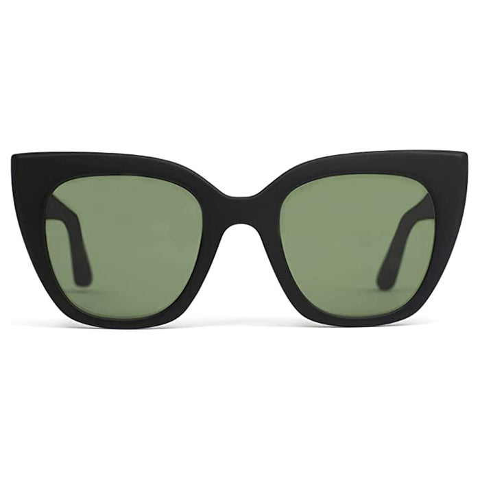 TOMS Women's Matte Black Frame Green Gray Lens Polarized Sydney Sunglasses - 10016109