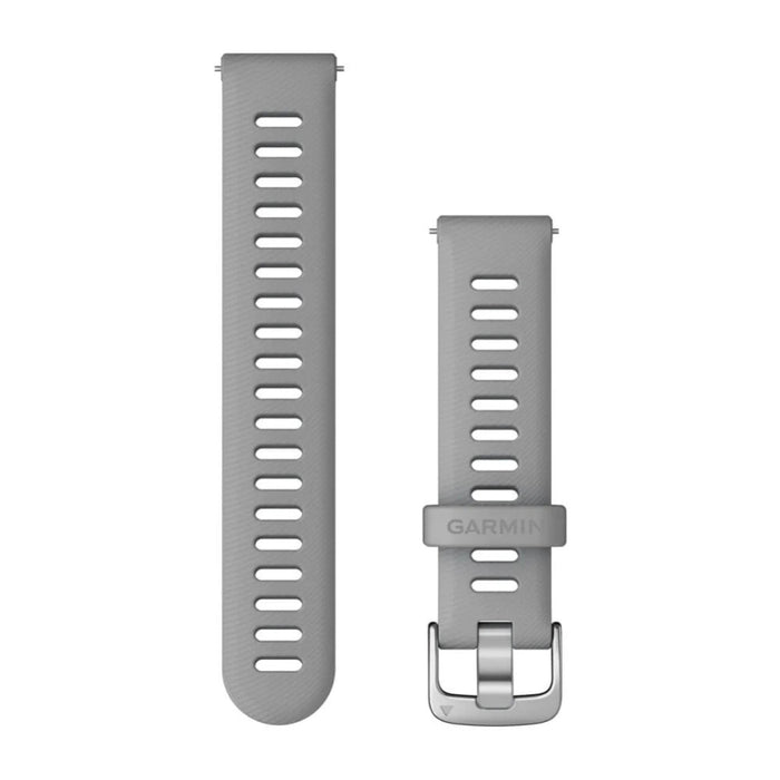 Garmin Unisex Powder Gray With Silver Hardware Silicone 18 MM Quick Release Watch Band - 010-11251-3G