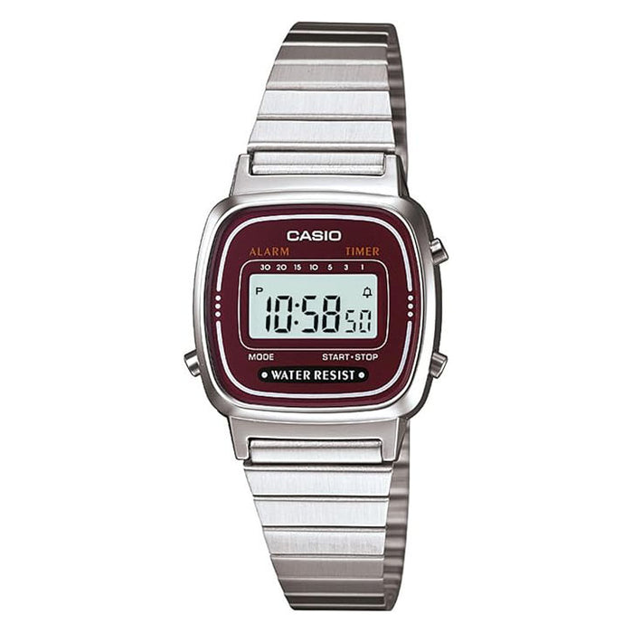 Casio Women's Silver dial Silver Band Digital Quartz Watch - LA670WA-4DF