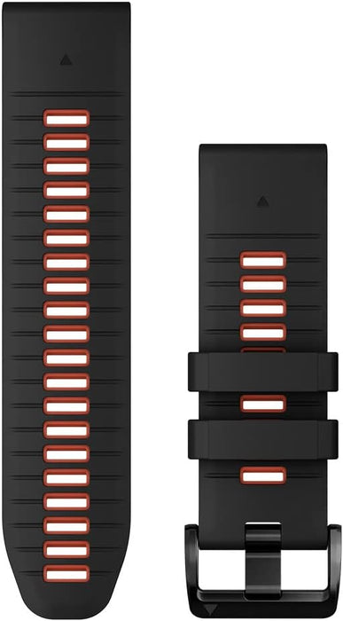 Garmin QuickFit 26 mm Black/Flame Red Silicone Watch Band - 010-13281-06