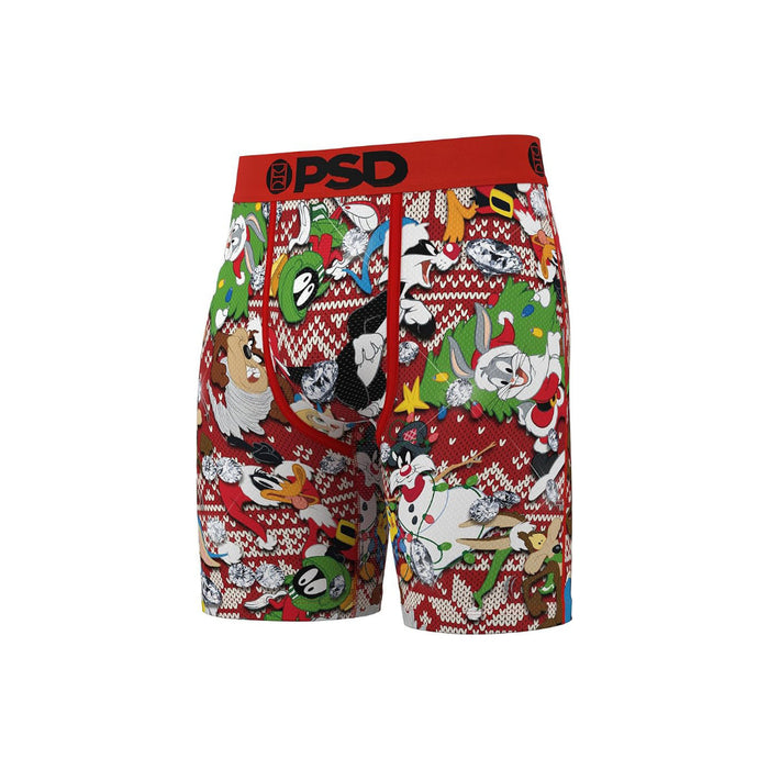 PSD Men's Multicolor Looney Holiday 7 Inch Inseam Moisture-Wicking 4-Way Stretch Boxer Briefs Medium Underwear - 424180016-MUL-M