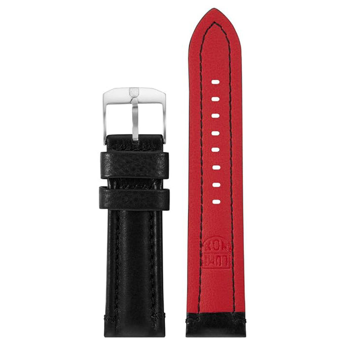 Luminox Men's Modern Mariner Series Black & Red Leather Strap Stainless Steel Buckle Watch Band - FEX.6250.20Q.K