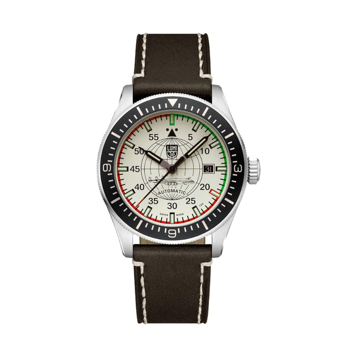 Luminox Men's White Dial Brown Leather Band Constellation Automatic Analog Watch - XA.9607-A