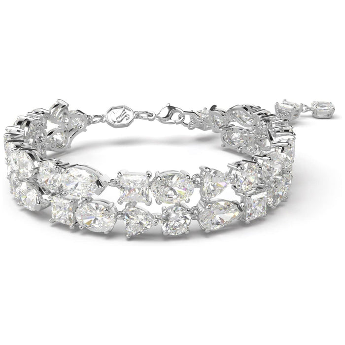 Swarovski Part of the Mesmera Collection Women's Clear Mixed-Cut Stones in a Double Row with a Rhodium Finished Setting Mesmera Bracelet - 5669927