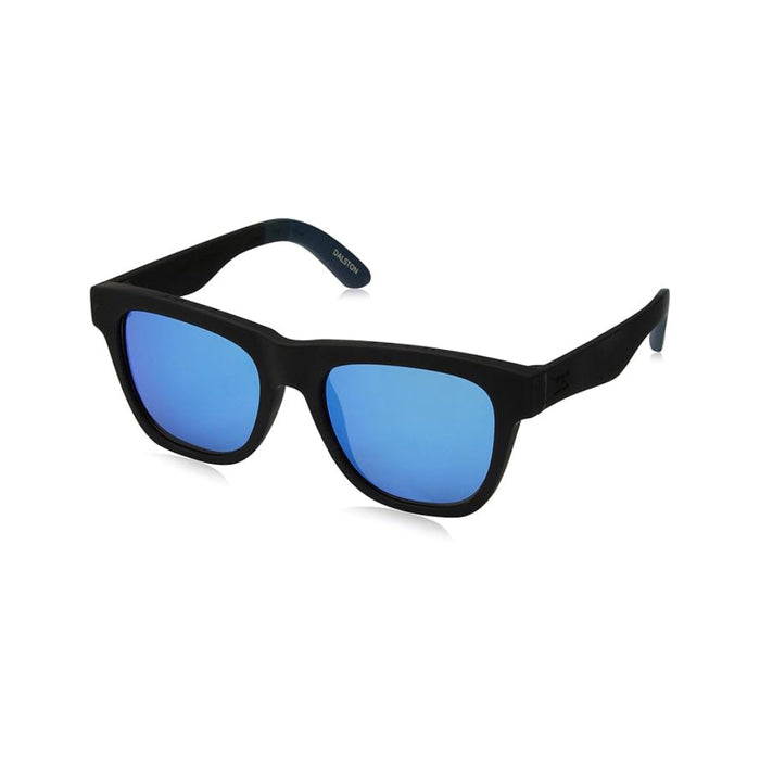 TOMS Women's Matte Black Mirrors Frame Blue Mirror Lens Square Dalston Wayfarer Sunglasses - 10007084