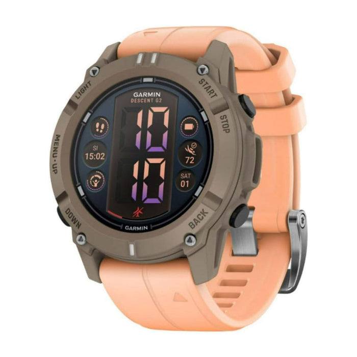 Garmin® Descent™ G2 Unisex Paloma With Shell Pink Silicone Band Bright AMOLED Display Multiple Dive Modes Health And Wellness Features Watch-Style Dive Computer  - 010-02986-01