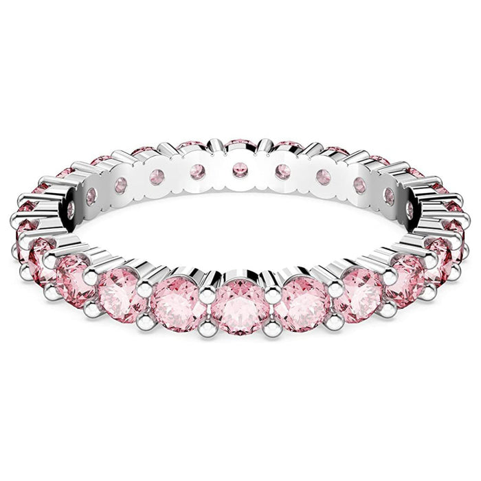 Swarovski Part of the Matrix Collection Women's Pink Stones on a Rhodium Finished Band Size 9 Matrix Vittore Ring - 5658854
