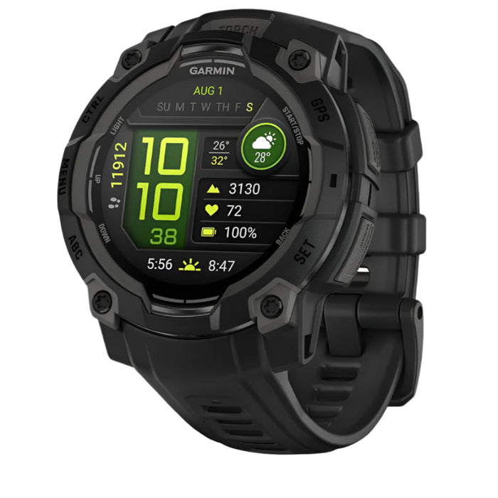 Garmin Instinct® 3 45 MM Unisex Black AMOLED Display Metal-Reinforced Bezel Built-in Flashlight Up To 18 Days Of Battery Life Rugged Outdoor GPS Smartwatch - 010-02936-00