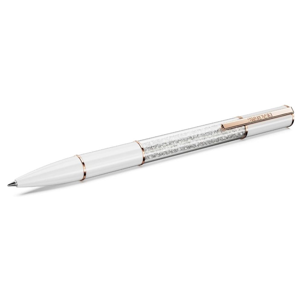 Swarovski Unisex White Rose Gold-Tone Plated Crystalline Lustre Ballpo ...