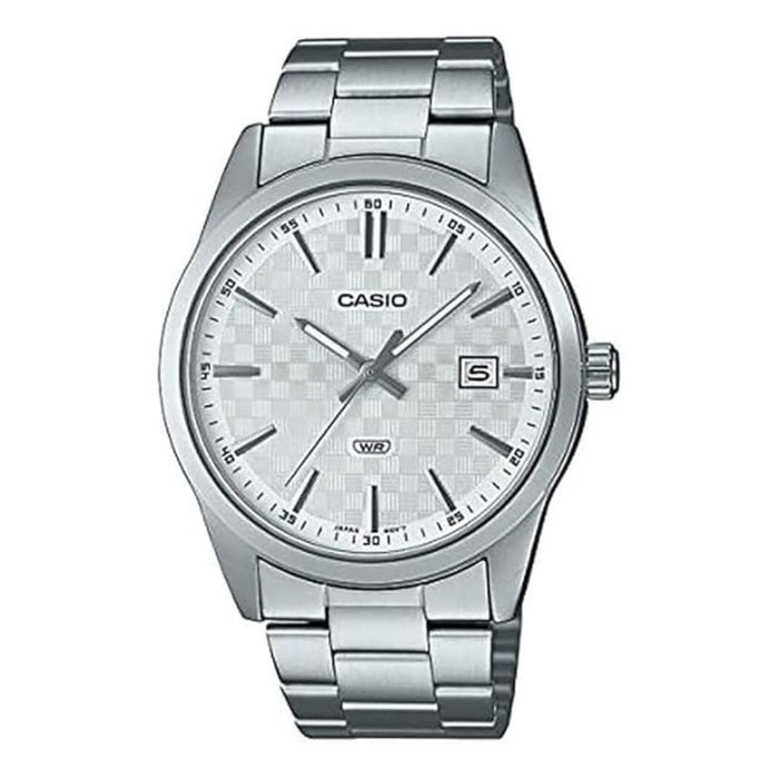 Casio Men's White Dial Metallic Stainless Steel Band Analog Quartz Watch - MTP-VD03D-7AUDF