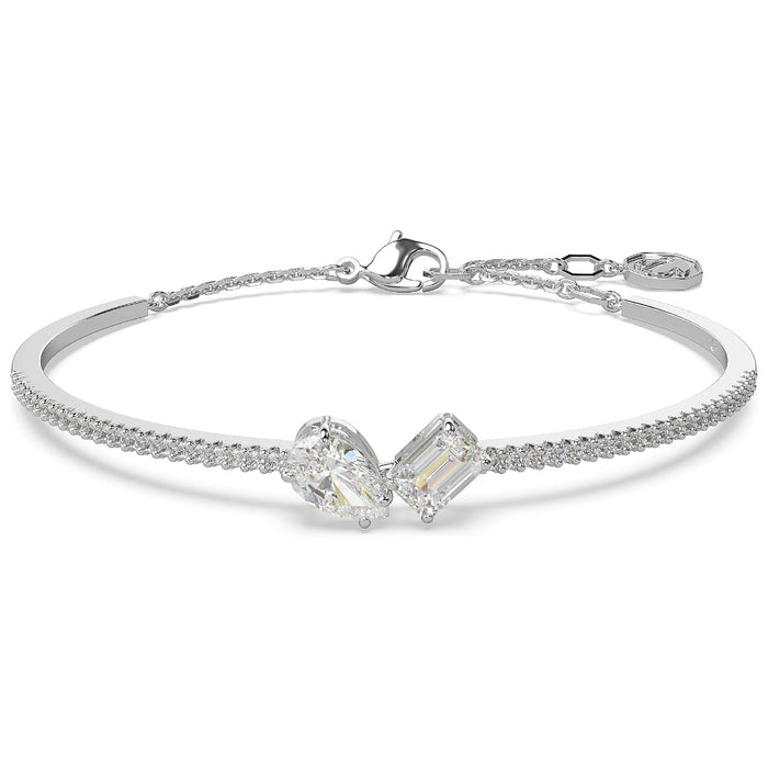 Swarovski Part of the Mesmera Collection Women's Clear Mixed-Cut Stones in a Rhodium Finished Setting Mesmera Bangle Bracelet - 5667253