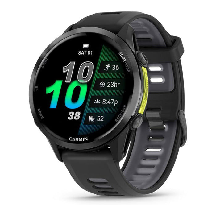 Garmin® Forerunner® 970 Unisex Carbon Gray DLC Titanium With Black Case And Black/Translucent Whitestone Band AMOLED Display Built-in LED Flashlight Premium GPS Running And Triathlon Smartwatch - 010-02969-00