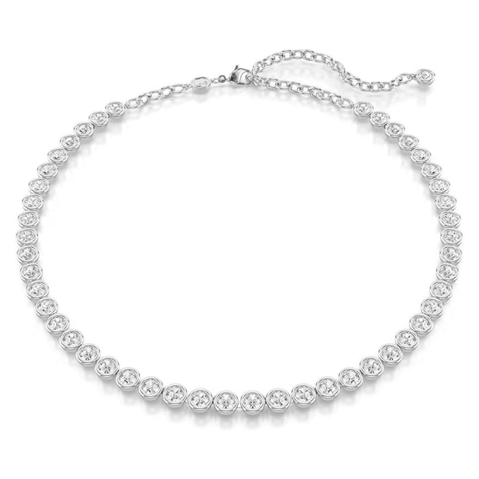 Swarovski Women's All-Around Strand with Clear Round-Cut Crystals in a Rhodium-Finished Setting Imber Pendant Necklace - 5682595