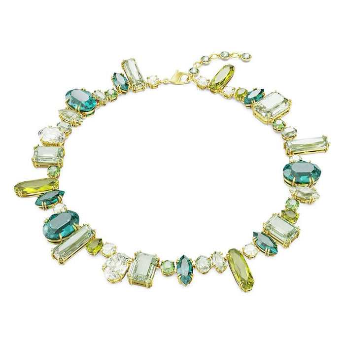 Swarovski Women's Green Crystals Mixed Cuts On Gold-Tone Finish Gema Necklace - 5657388
