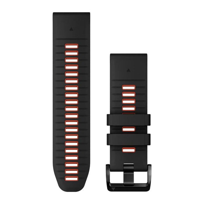 Garmin QuickFit 26 mm Black/Flame Red Silicone Watch Band - 010-13281-06