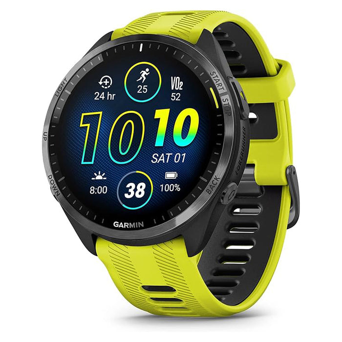 Garmin Colorful Amoled Display Training Metrics Recovery Insights Amp Yellow Black Forerunner 965 Running Smartwatch - 010-02809-02