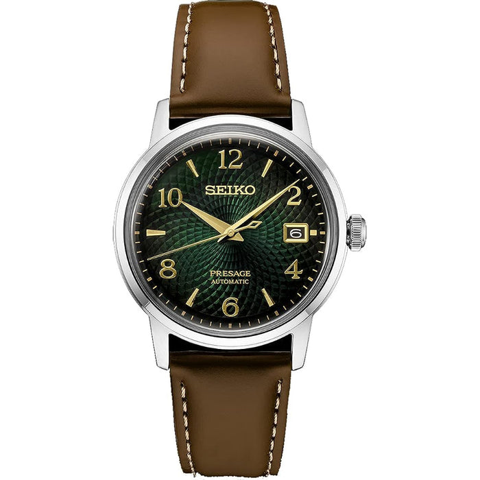 Seiko ‎Men's Rich Green Dial Brown Leather Band Analoge Quartz Watch - SRPE45