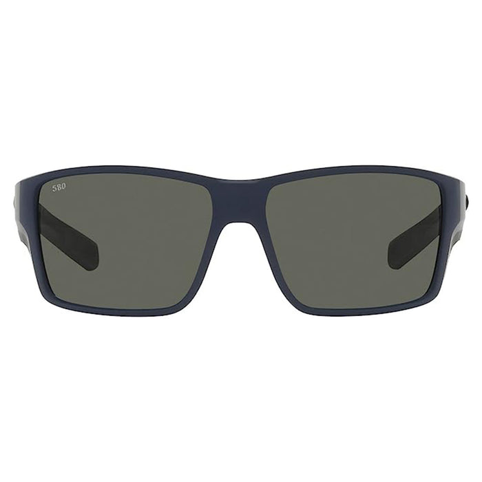 Costa Del Mar Men's Midnight Blue Frame Grey Mirror Lens Polarized Reefton Pro Rectangular Sunglasses - 06S9080-908012-63