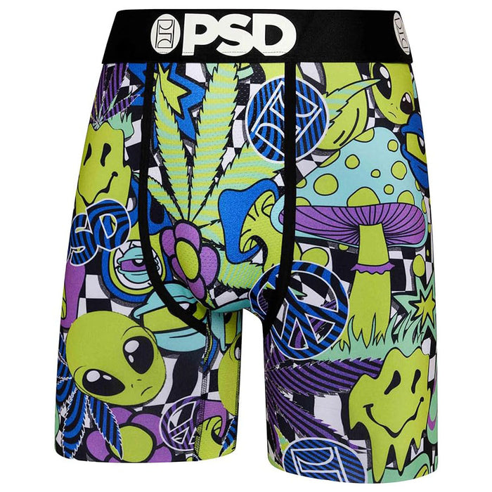 PSD Men's Multicolor Moisture-Wicking Fabric Psychotropic Boxer Brief Small Underwear - 423180035-MUL-S
