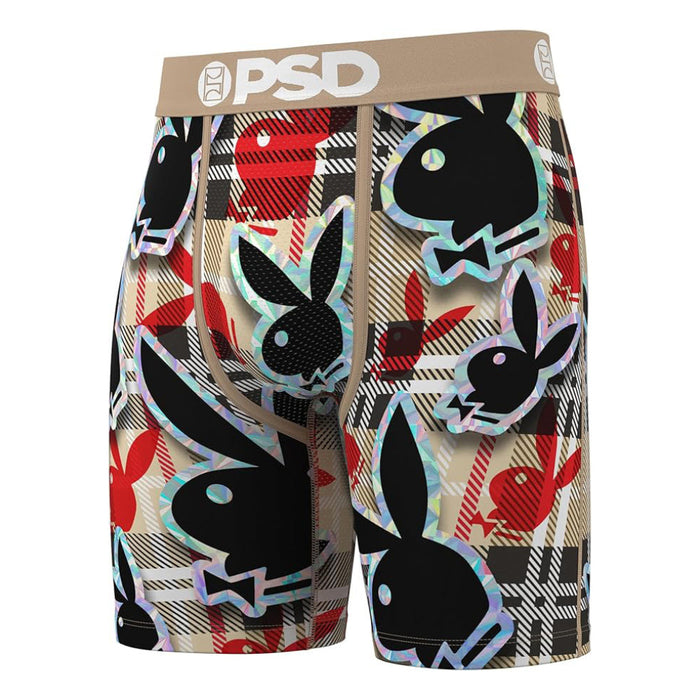 PSD Men's Multicolor Playboy Checkmate Boxer Briefs Extra Large Underwear - 325180009-MUL-XL