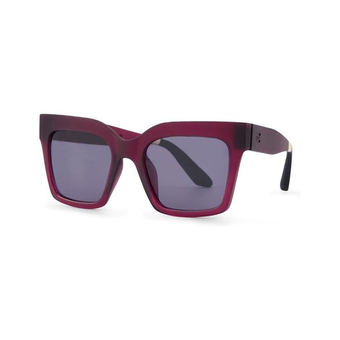 TOMS Women's Matte-Shiny Midnight Plum Crystal Fade Frame Dark Grey Lens Adelaide Square Sunglasses - 10021681