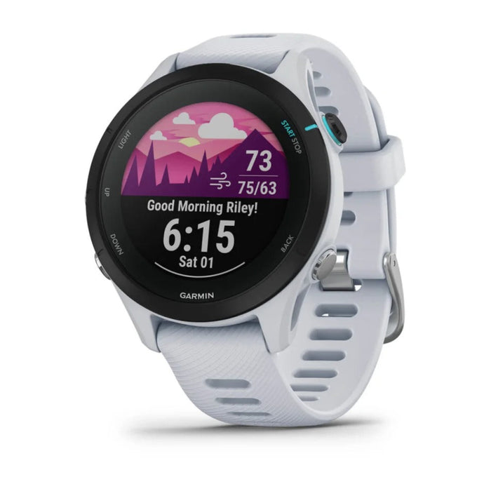 Garmin Forerunner 255S Whitestone Smaller with Music Advanced Insights Long-Lasting Battery GPS Running Smartwatch - 010-02641-23
