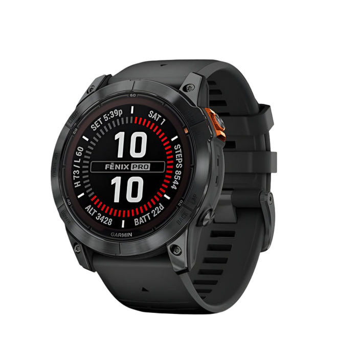 Garmin Men's Black Built-in Flashlight Solar Charging Capability Fēnix 7X Pro Solar Edition (No Wi-Fi) Multisport GPS Smartwatch - 010-02778-02