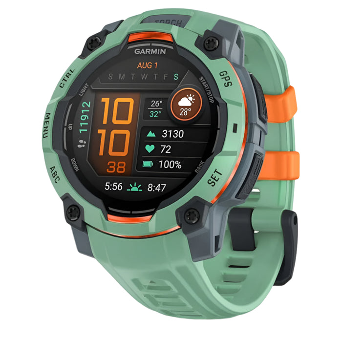 Garmin Instinct® 3 45MM Unisex Neo Tropic AMOLED Display Metal-Reinforced Bezel Built-in Flashlight Up To 18 Days Of Battery Life Rugged Outdoor GPS Smartwatch - 010-02936-01