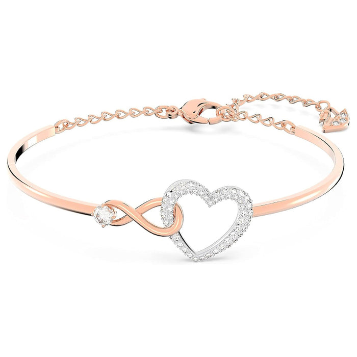 Swarovski Women's Clear Crystals And Lobster Clasp With A Rose-Gold Tone Plated Hyperbola Bangle Bracelet - 5518869
