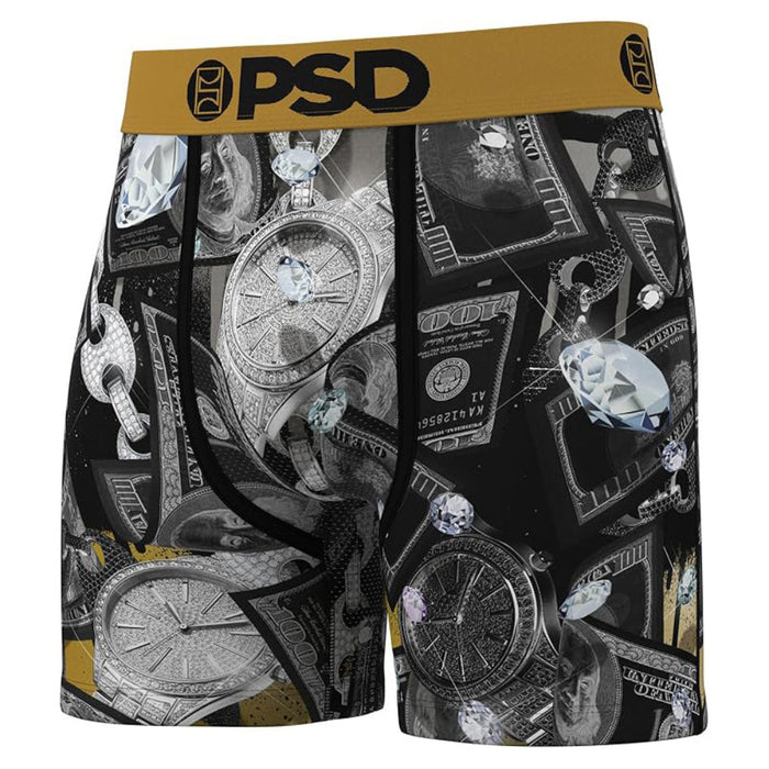 PSD Men's Multicolor Silver Bands Mid Length Boxer Briefs Medium Underwear - 425180128-MUL-M