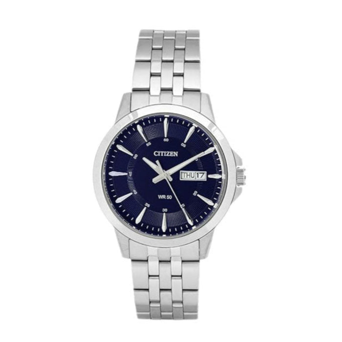 Citizen Men's Black Dial Silver Stainless Steel Band Analog Quartz Sports Watch - BF2011-51L