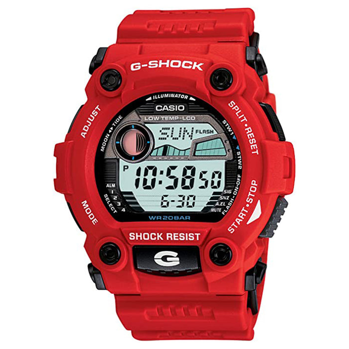 Casio Men's Gray Dial Red Resin Band G-Shock G-Rescue Series Japanese Quartz Watch - G-7900A-4CR