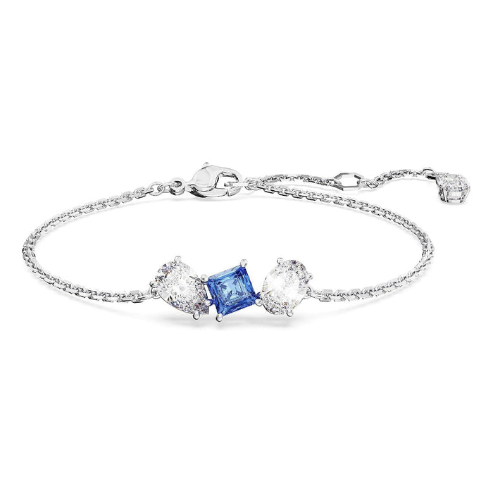 Swarovski Women's Blue And Clear Mixed-Cut Stones In A Rhodium Finished Setting Mesmera Bracelet - 5668359