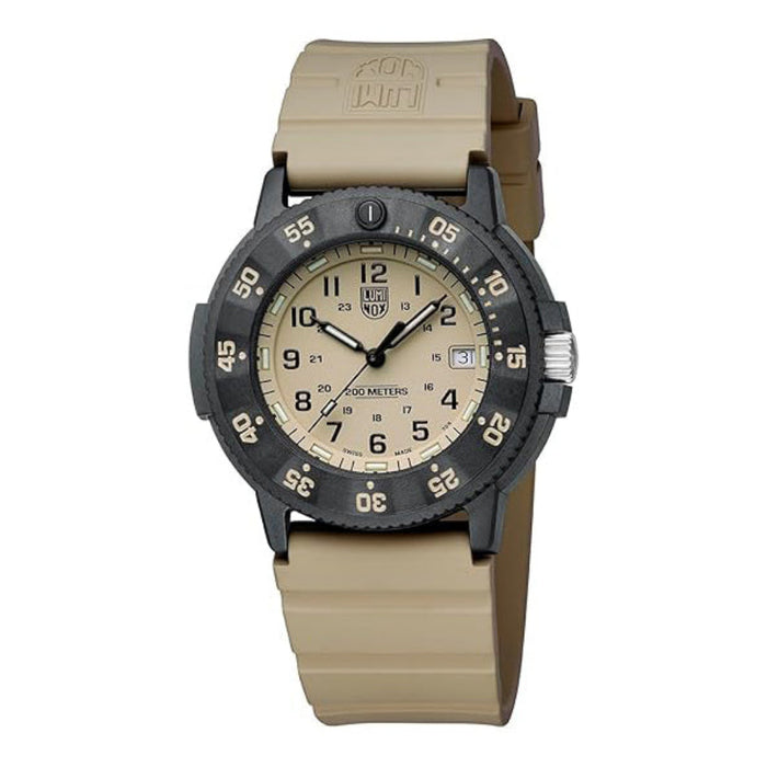 Luminox Men's Beige Dial Beige Rubber Band Analog Quartz Military Watch - XS.3010.EVO.S