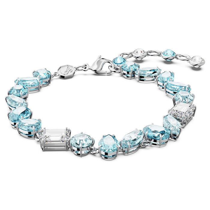 Swarovski Women's Blue Crystals Mixed Cuts on Rhodium Finished Band Gema Soft Bracelet - 5666018