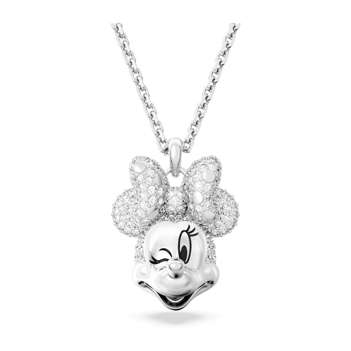 Swarovski Women's White Rhodium Finished Disney Minnie Mouse pendant Necklace - 5667612
