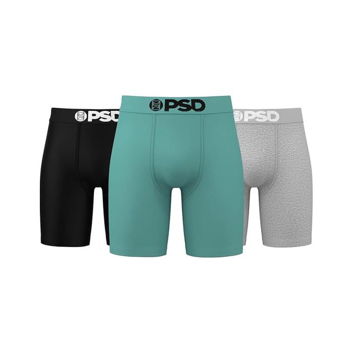 PSD Men's Multicolor Sea Core Cotton 3-Pack 7 Inch Inseam Moisture-Wicking Boxer Briefs Medium Underwear - 125180128-MUL-M