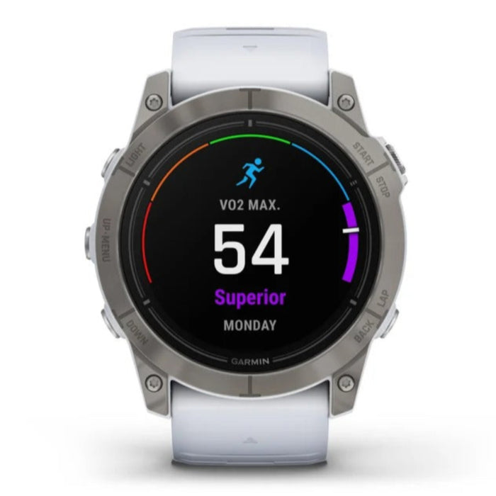 Garmin epix Pro (Gen 2) Sapphire Edition 51mm Whitestone Advanced Training Technology Built-in Flashlight High Performance Smartwatch - 010-02804-10