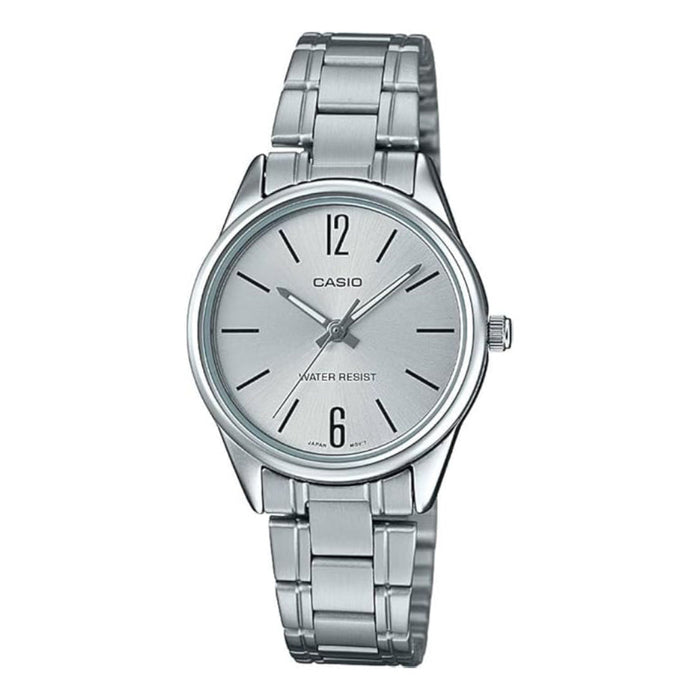 Casio Women's Silver Dial Silver Stainless Steel Band Analog Japanese Quartz Watch - LTP-V005D-7BUDF