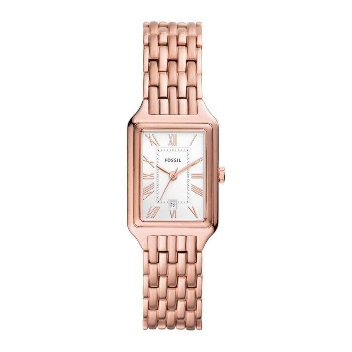 Fossil Raquel Women's White Dial Rose Gold Stainless Steel Band Analog Quartz Three-Hand Watch - ES5271