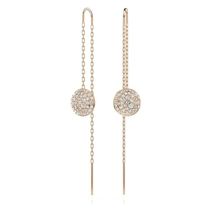 Swarovski Women's Meteor Motif with Snow Pavé of Clear Round-Cut Crystals in a Rose Gold-Tone Finished Setting Meteora Drop Earrings - 5689427